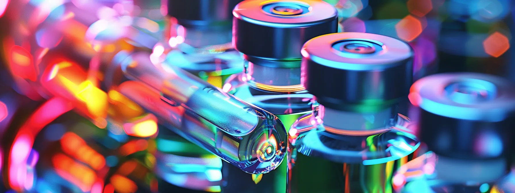 a close-up shot of a colorful vial of weight loss injection, glowing with scientific promise and potential.