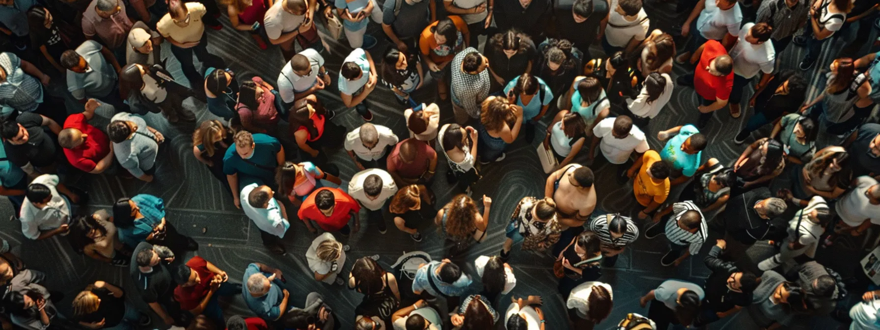 Diverse group of individuals gathered, representing community support for weight loss journeys, with various clothing colors and styles, emphasizing unity and shared experiences.