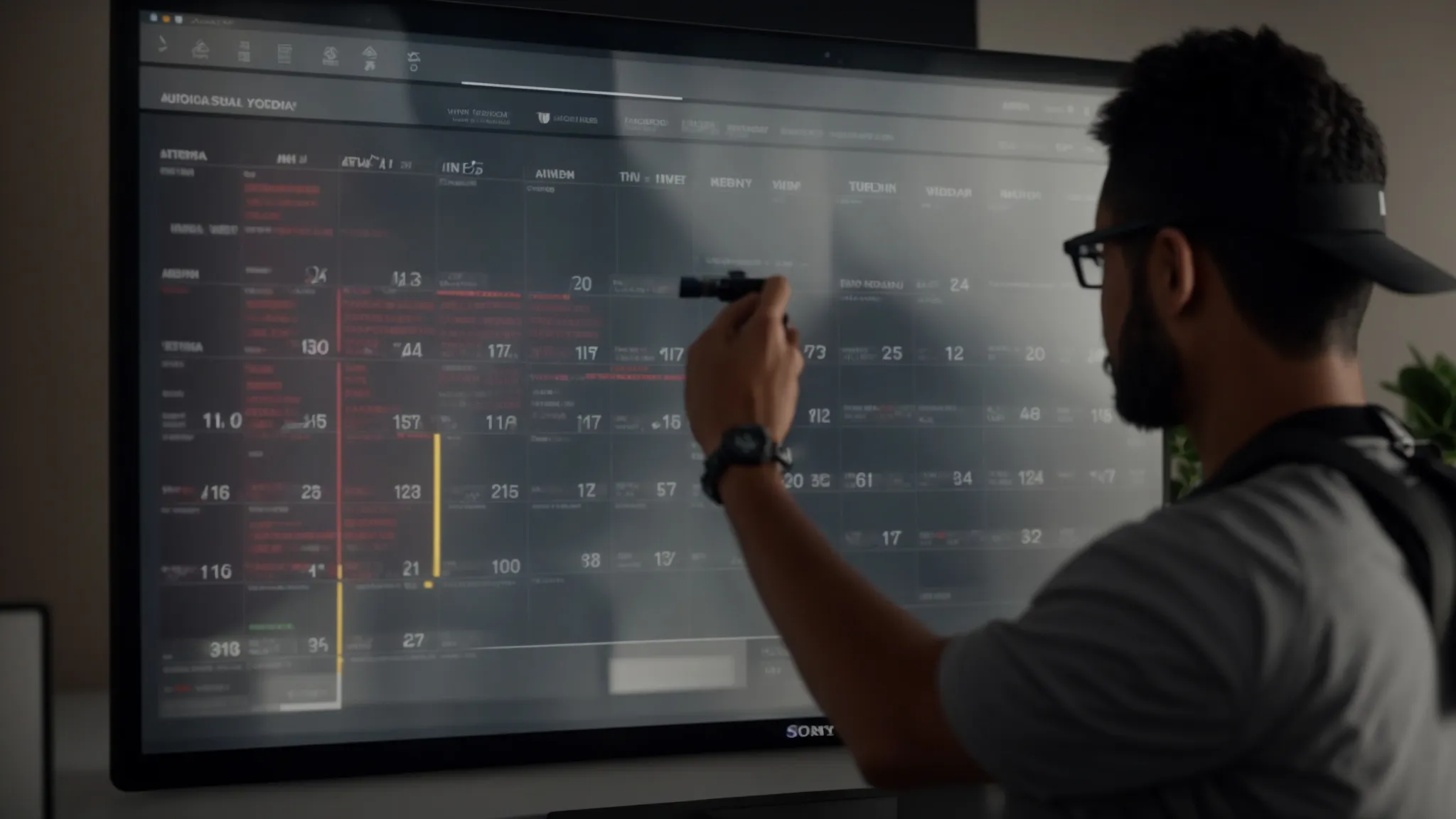Person using a digital display to create a customized HIIT workout schedule, focusing on training intensity and rest days for effective weight loss.